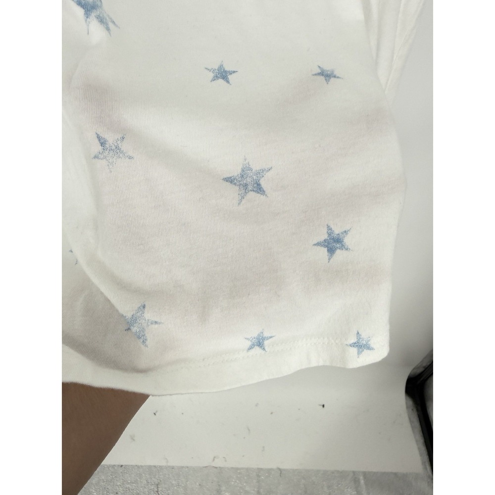 GAP Womens White T-Shirt Blue All Over Star Print Short Sleeve Cotton Tee Sz M - Picture 4 of 6